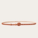 Thin belt with a coated buckle, chestnut